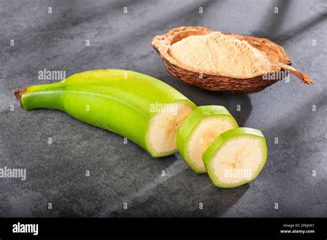 Green Plantain Flour Musa Paradisiaca Stock Photo Alamy