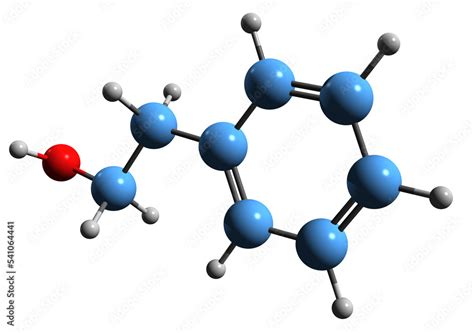 3D Image Of 2 Phenylethanol Skeletal Formula Molecular Chemical