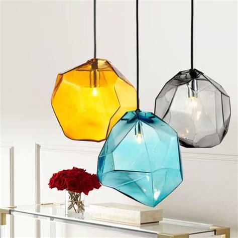 3 Pendant Ceiling Light Colored Glass Pendant Light