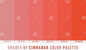 Cinnabar Tone Color Shade Background with Code and Name Illustration ...