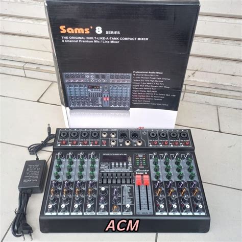 Jual MIXER AUDIO MICROVERB SAMS 8 MIXER 8 CHANNEL USB MP3 BLUETOOTH