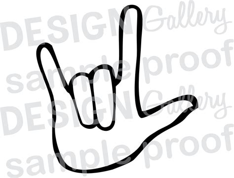 ASL I Love You Hand Sign Language Png Svg Dxf Cut Etsy