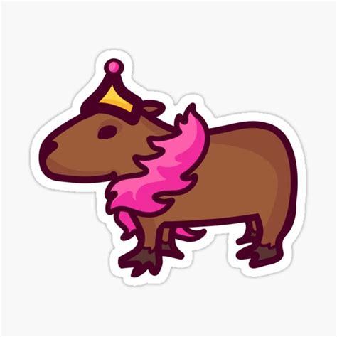 Feather Boa And Tiara Capybara Sticker For Sale By Scaredmushroom