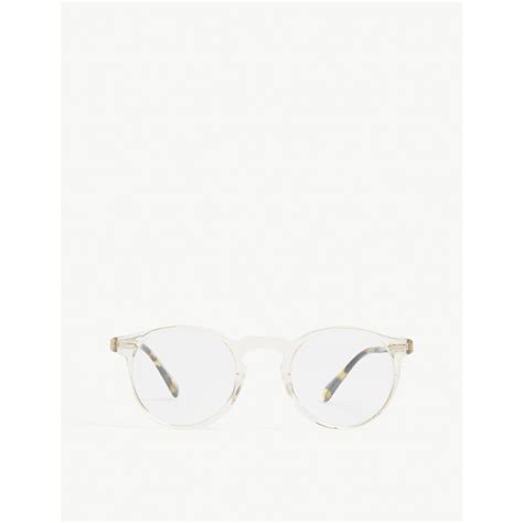 Oliver Peoples Gregory Peck Round Frame Optical Glasses Nude