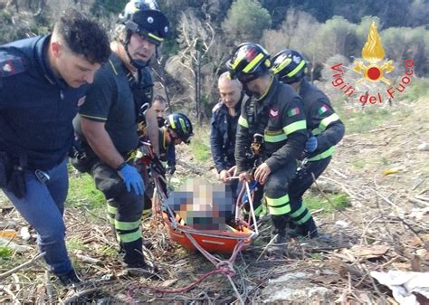 Incidente Catanzaro Auto Finisce In Un Burrone Ferito Il Conducente