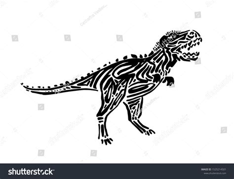 Ancient Extinct Jurassic Carnotaurus Dinosaur Vector Vector De Stock Libre De Regalías