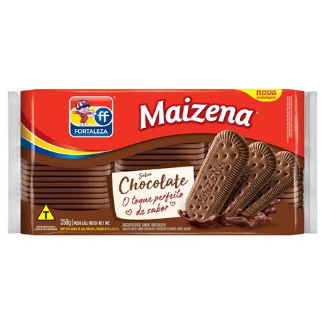 Biscoito Maizena Chocolate Fortaleza Pacote 350g Fort Supermercados