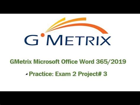 GMetrix Microsoft Office Word 365 2019Practice Exam 2 Project 3 YouTube