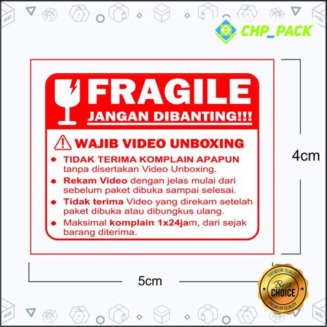 Jual Stiker Fragile Unboxing Rp 99 Dapat 2PCS Stiker Uk 5x4cm Stiker