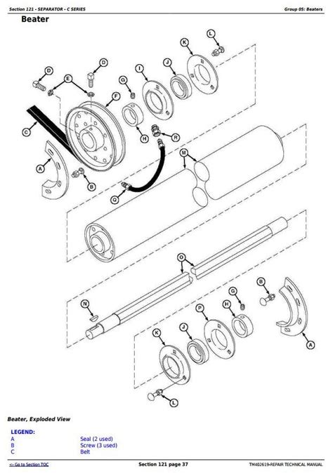 John Deere W To C Combine Technical Manual Tm