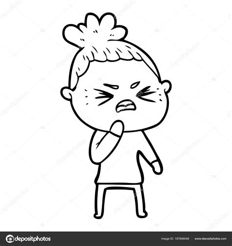 Vector Illustration Cartoon Angry Woman Stock Vector By ©lineartestpilot 187846048