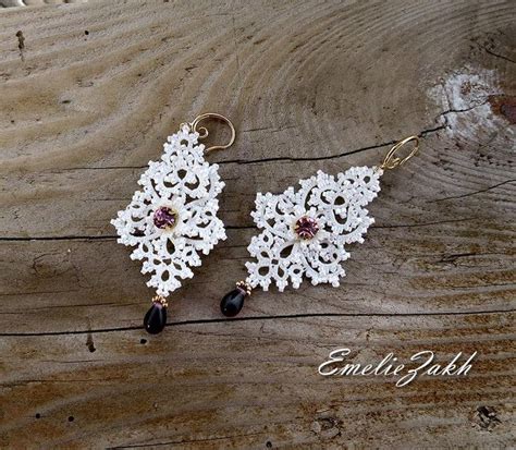 Tatting Lace Earrings Pattern Frivolite Jewelry Tutorial Pattern PDF