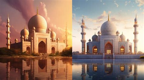 Premium AI Image | The stunning architecture of mosques and Islamic