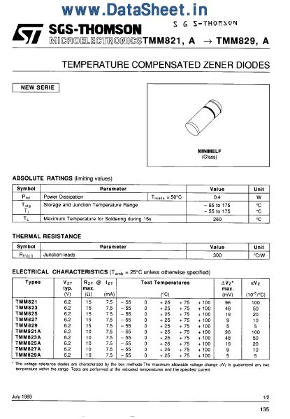 TMM827 Datasheet PDF ST Microelectronics