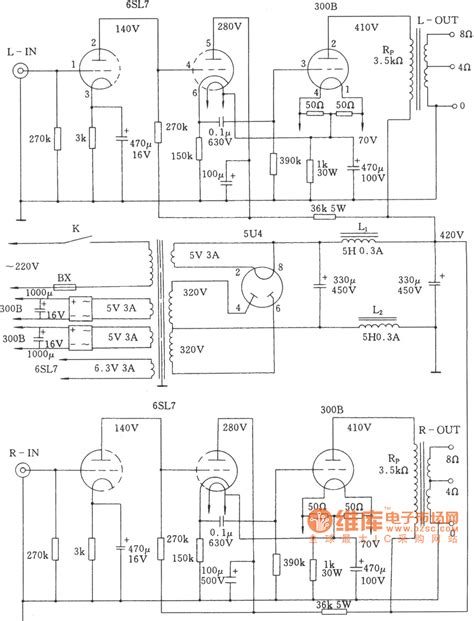 电子管多路音频输入混合电路图 电子管功放 维库电子市场网