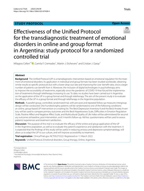 Pdf Effectiveness Of The Unified Protocol For The Transdiagnostic