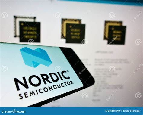 Smartphone With Logo Of Norwegian Company Nordic Semiconductor Asa On