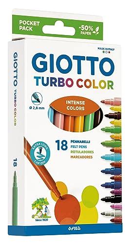 GIOTTO Turbo Maxi Barattolo Set 12X4 Pennarelli A Punta Larga 5 Mm