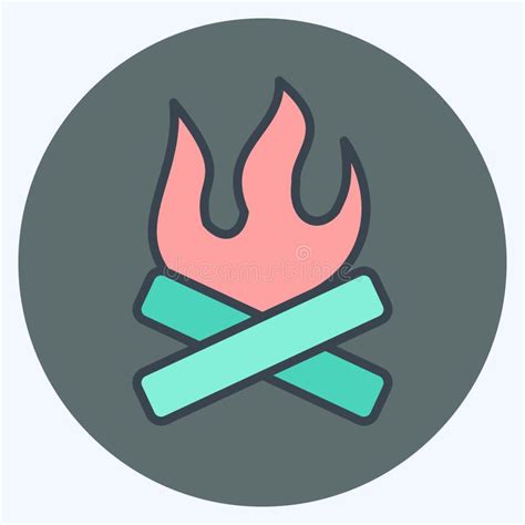 Icon Bonfire Suitable For House Symbol Color Mate Style Simple