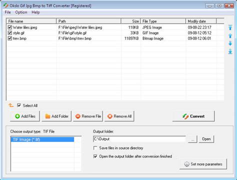 Okdo Bmp To Tiff Converter Main Window Okdo Software Okdo