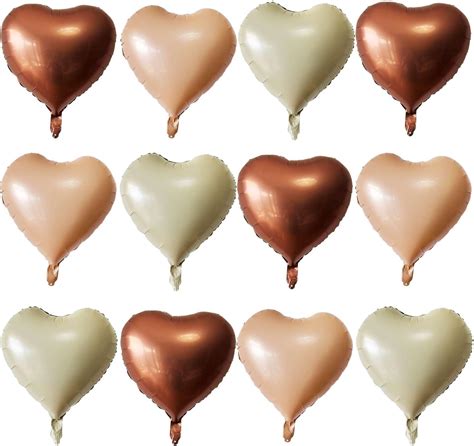 Amazon Lovoir 12 Pcs White Heart Shape Foil Mylar Balloons 18 Inch