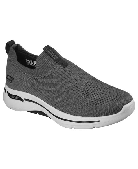 Skechers Men S Gowalk Arch Fit Iconic Slip On Walking Sneakers From Finish Line In Charcoal