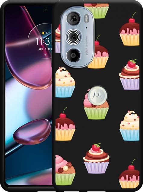 Motorola Edge Pro Hoesje Zwart Cupcakes Designed By Cazy Bol