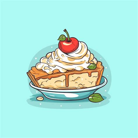 Premium Vector Apple Pie Ice Cream Clip Art Illustration Clip Art