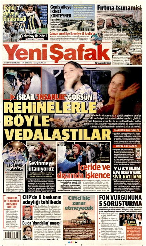 Yeni Şafak Gazetesi Yeni Şafak Manşet Oku Haberler 27 Kasım 2023