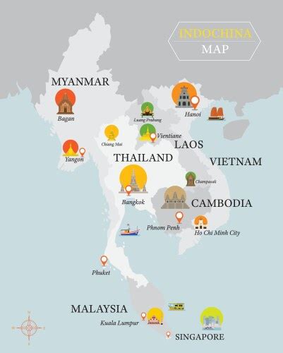 Philippines Map And Landmarks With People Vector Image