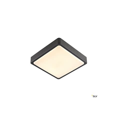 Applique Et Plafonnier Extérieur Carré Slv Ainos Anthracite Led 18w