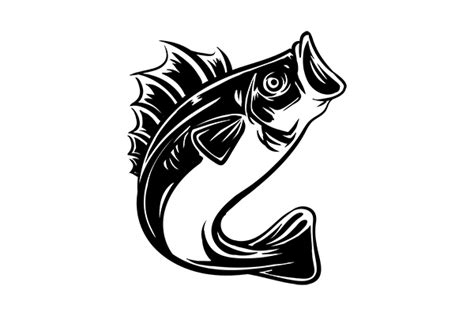 Bass Fish Vintage Silhouette Vector Graphic By GRAPPIX Studio