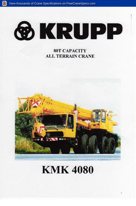 Pdf View Thousands Of Crane Specifications On Freecranespecs