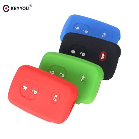 Keyyou Button Silicone Remote Key Cover Shell Fob Case Fit For Toyota