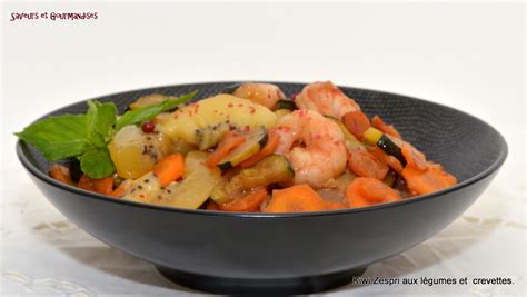 Wok de Légumes aux Crevettes et au Kiwi Zespri