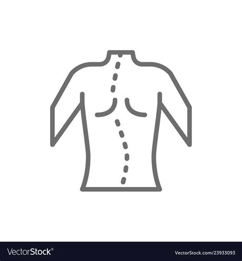 Scoliosis Curvature Of Spine Line Icon Royalty Free Vector