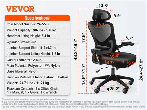 Vevor Silla De Oficina Ergon Mica Reclinable Soporte Lumbar Y Para La