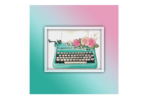 Typewriter 1 Cross Stitch Pattern PDF Graphic By Lightunicorndesigns