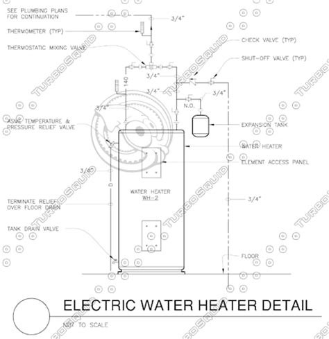 Building Autocad Drawing Electric Water Heater