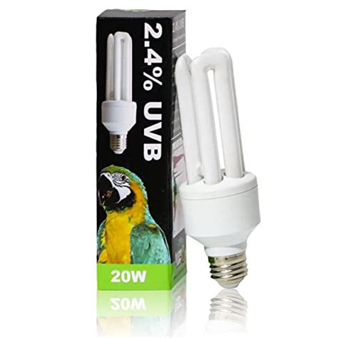 LUCKY HERP UVA UVB Light Bulb for Birds 2.4 UVB 20W Compact Flourescent ...