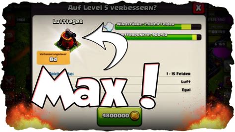 Rh Max Luftfeger Clash Of Clans Mauern To Max Deutsch