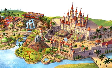 HD wallpaper: Fantasyland, brown and red kingdom digital wallpaper ...