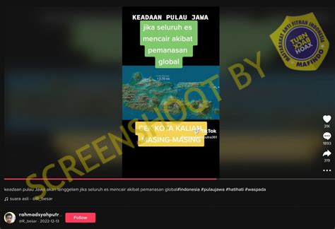 Kementerian Hoax Video Pulau Jawa Tenggelam Akibat Global Warming