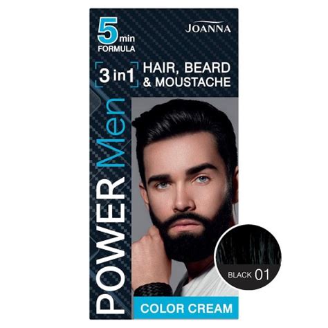 Joanna Power Men Color Cream Cover Black Czarna Farba M Ska Do