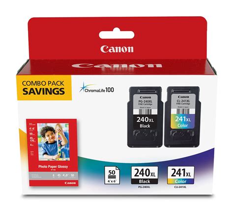 Canon Pg 240xl Cl 241xl Ink Cartridge Combo Pack With Gp 502 Paper