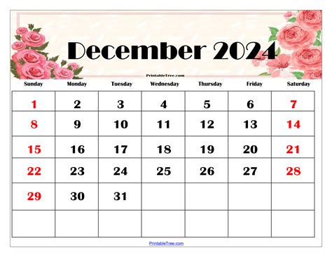 December 2024 Free Printable Calendar | Calendar 2024 | Printable
