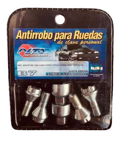 Bulones Antirrobo Fiat Argo Conos Palio Siena Toro Moby Qubo