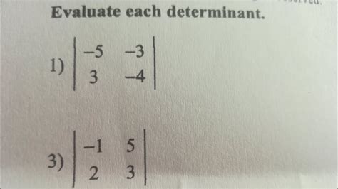 Finding The Determinant Of A 2x2 Matrix Youtube