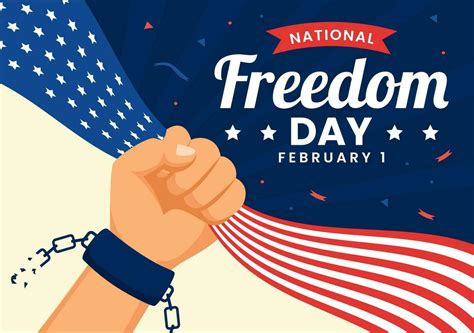 National Freedom Day Vector Illustration On 1 February With Usa Flag