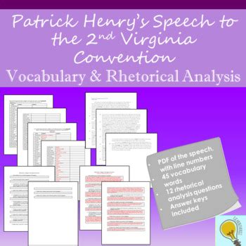 Patrick Henry S Speech To The Virginia Convention Vocab Rhetorical